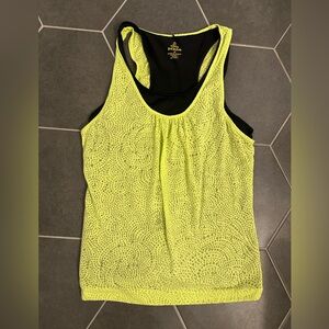 Prana Tank Top in bright yellow with Liner Women’s Medium